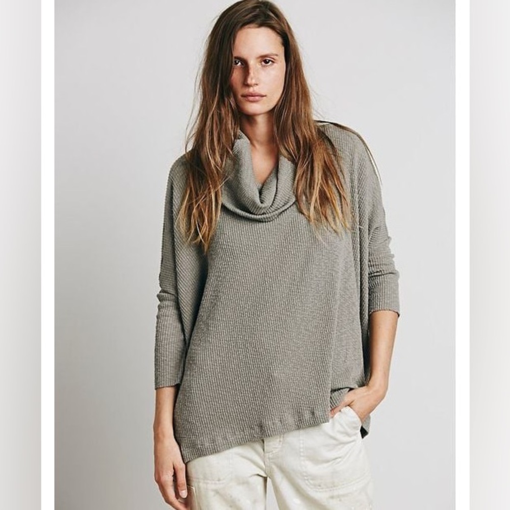 Free People Beach World Traveler Cowl Neck Dolman Split Back Knit Pullover Small